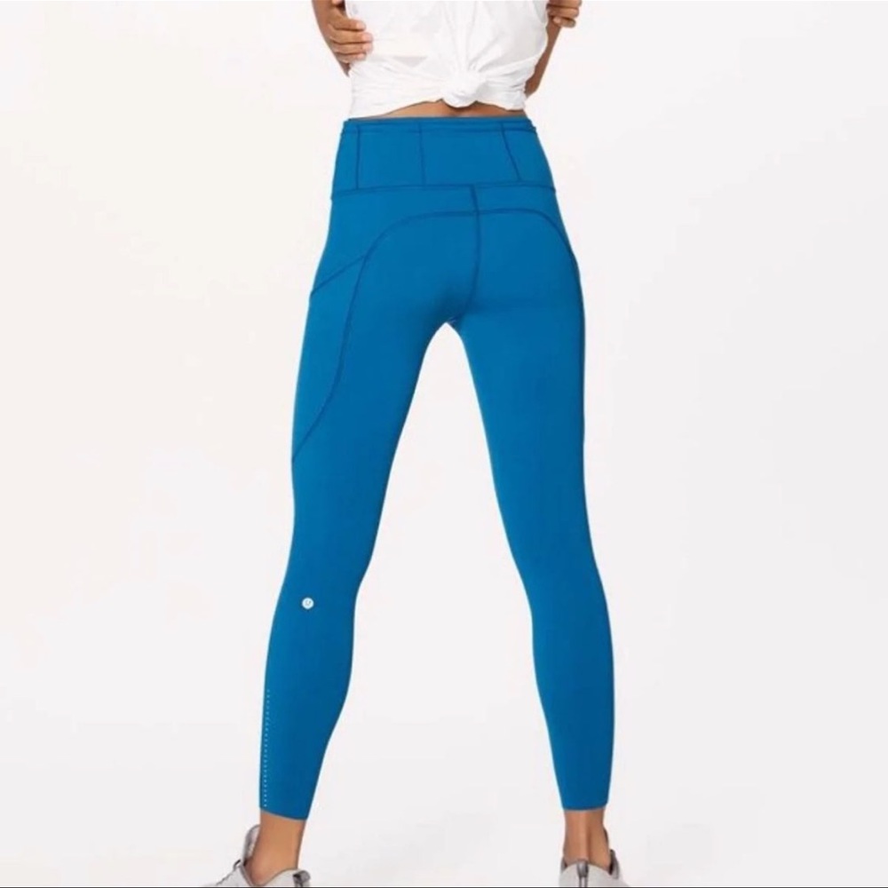 Lululemon fast & free 25” turquoise size 6